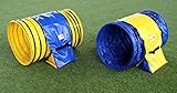 Callieway Hoopers Agility Tunnel Set “Profi”– Orig Tunnelset für JAD (2 STK.) für Hoopers & JAD Hundesport (80cmØ 100cm Länge, blau/gelb)
