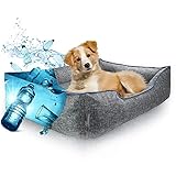 HunDu Hundebett für Mittelgroße Hunde [aus PET-Flaschen Recycelt] Waschbar Hundekörbchen 90x70 x20cm auch für kleine Hunde Dog Bed Hundekorb Abwaschbar Haustierbett auch für im Freien
