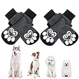 KOOLTAIL Hundesocken Anti-Rutsch Hundepfotenschutz, Hundeschuhe, 2 Paar verstellbare Hundesocken für Haustiere, für drinnen und draußen, zum Ausführen