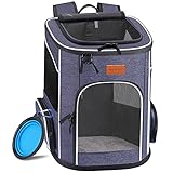 morpilot Hunderucksack, Katzenrucksack für Katzen und Hunde Welpen, Atmungsaktive und Faltbare Haustier (13 * 11 * 16.5 inch) + Faltbare Hundenapf