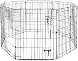 Amazon Basics – Faltbares Metall-Gehege, für Haustier, Hund, Trainingszaun, 152,4 x 152,4 x 76,2 cm