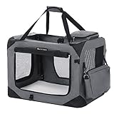 FEANDREA Hundebox, Hundetasche, faltbar, 60 x 42 x 42 cm, grau PDC60GY
