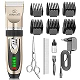 oneisall Leise Hundeschermaschine Schermaschine für Hund Katzen Profi Tierhaarschneidemaschine Schnurlosen Hundetrimmer Elektrische Dog Clippers