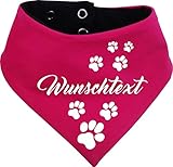 Kleiner Fratz beidseitiges Multicolor Hunde Wende- Halstuch (Fb: pink-Navy) (Gr.3 - HU 36-44 cm) mit Ihrem Wunschtext