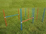 Wuzzmann Agility-ÜBUNGS-HÜRDEN/Slalom-STANGEN-Set IN BLAU/ROT Fun-Agility
