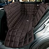 Doctor Bark Hunde 3-Sitz-Autoschondecke für die Rücksitzbank, All-Side Schutz mit Reißverschluss für alle PKWs und SUVs, S in Braun