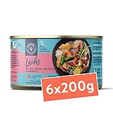 Nassfutter für Hunde | Lachs mit Reis, Erbsen, Kartoffel und Hagebutte für Hunde | 1,14 kg - 6er-Pack