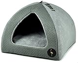 Lauren Design Hundehöhle grau gesteppt/grau | Kuschelhöhle 50X50 cm| Katzenhöhle | Hundebett kleine Hunde Bella