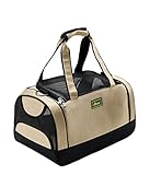 HUNTER Portland Tragetasche für kleine Hunde und Katzen, 40 x 25 x 25 cm, beige/schwarz