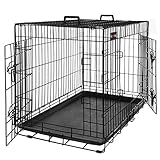 FEANDREA Hundekäfig, Hundebox, klappbar, 77,5 x 48,5 x 55,5 cm, schwarz PPD30H