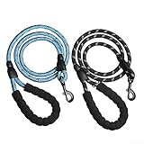Landshome - Hundeleine im Vorteils - Doppelpack | Nylon-Material mit gepolstertem Handgriff | 1,50m x 12mm | Welpenleine | Hundeleine mittelgroße Hunde | Hundeleine große Hunde