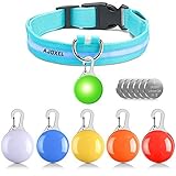 AJOXEL 6 PCS Sicherheits Clip-On LED Blinklicht für Hunde, Katzen, LED Licht Leuchtanhänger Schlüsselanhänger, wasserdichte Sicherheit Haustier Lichter (1 Zsätzliche leuchthalsband+6 Ersatzbatterie)