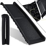 KESSER® Hunderampe klappbar Hundetreppe Hundeautorampe Auto Kofferraumrampe für Haustiere Einstiegshilfe für Kofferraum, bis 90 kg, 156x40cm, leicht Stabil, rutschfest Hunde-Treppe, Schwarz