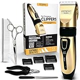 PetKing Leise Hundeschermaschine Schermaschine Hund Profi Tierhaarscheidemaschine für Hunde Haarschneidemaschine Katzen Haustier Elektrische Wiederaufladbare Schnurlosen Tierhaarschneider Dog Clippers