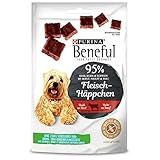 PURINA BENEFUL Fleisch-Häppchen Hundeleckerli, schmackhafter Snack ohne Getreide, reich an Rind, 7er Pack (7 x 70g)