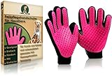 NELADE® Fellpflege-Handschuh als Fellbürste für Katzen-Haare, Hunde-Haare & Pferde - nimmt lose Haare zuverlässig auf & angenehmer Massageeffekt - Bürste Zubehör Set für kurzhaar & langhaar